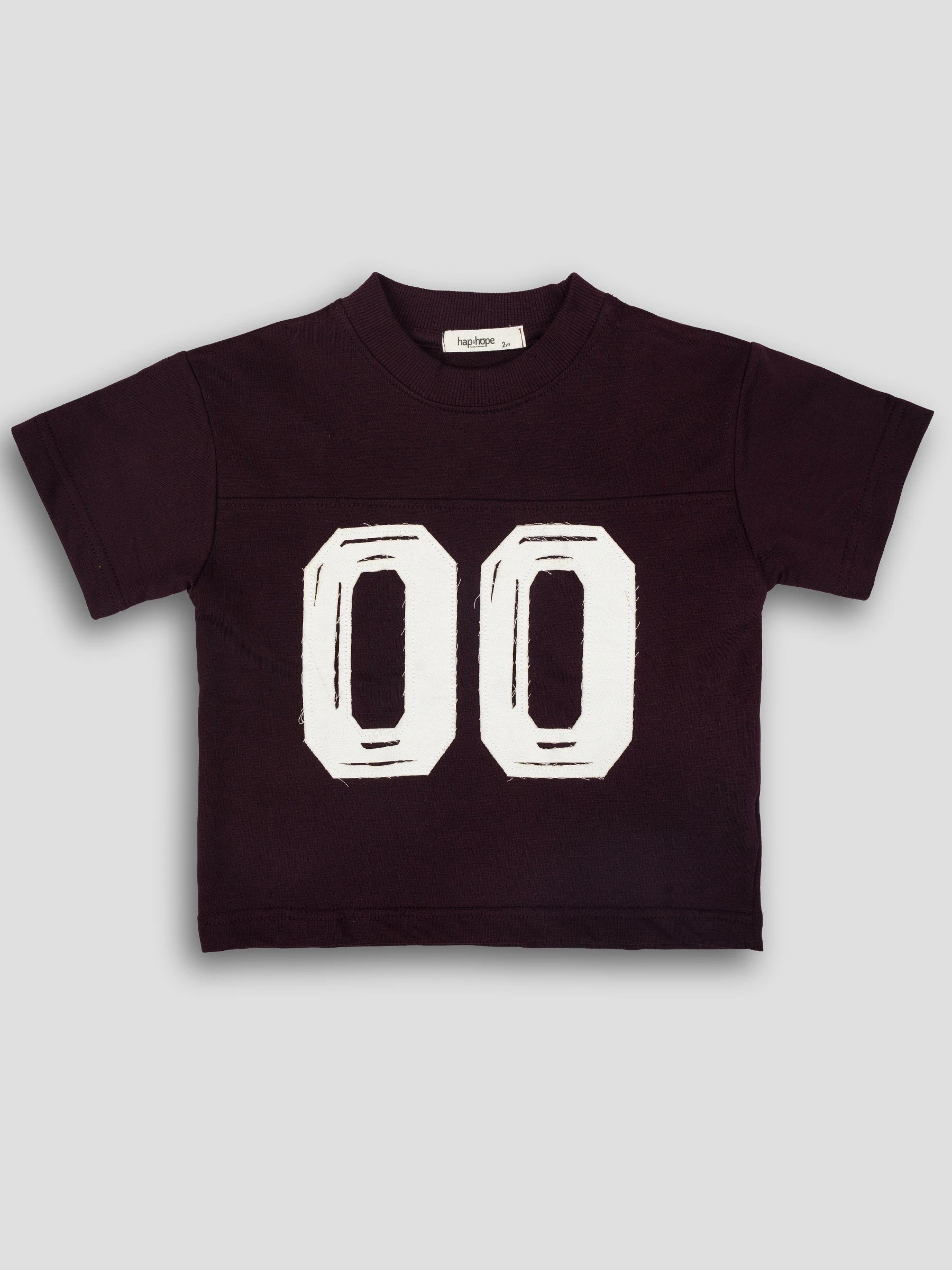 Hap&Hope Varsity Number Patch Round Neck Half Sleeve T-Shirt for Boys