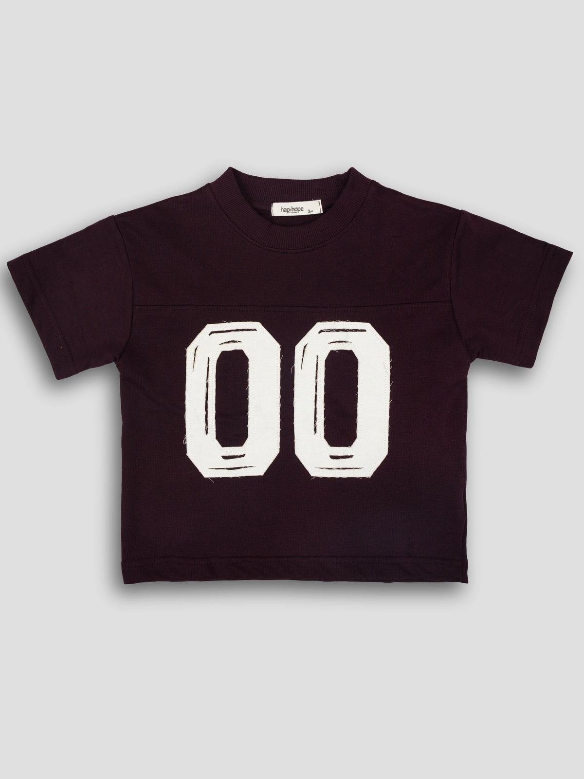 Hap&Hope Varsity Number Patch Round Neck Half Sleeve T-Shirt for Boys