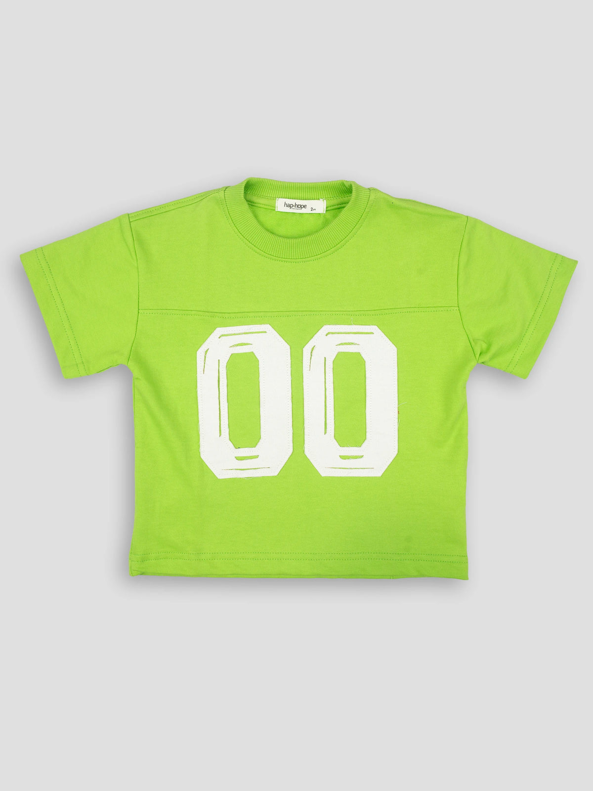 Hap&Hope Varsity Number Patch Round Neck Half Sleeve T-Shirt for Boys