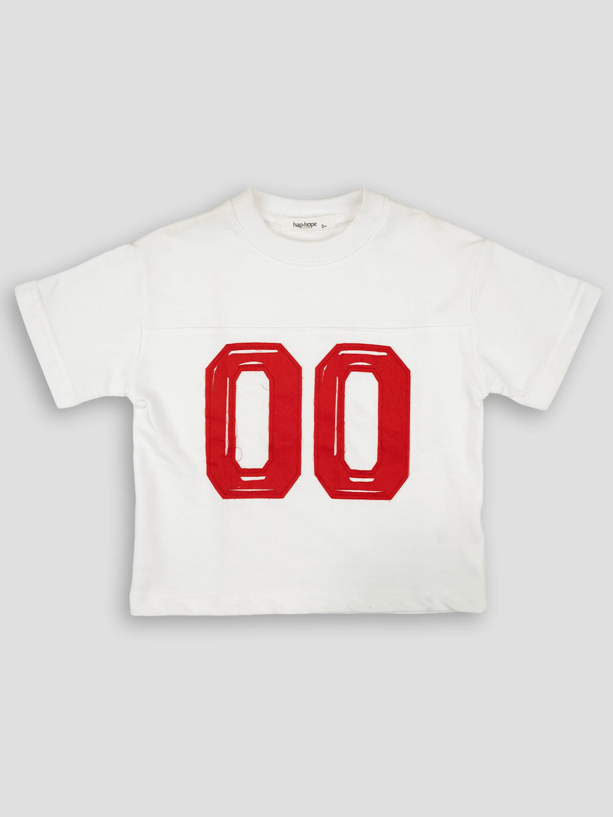 Hap&Hope Varsity Number Patch Round Neck Half Sleeve T-Shirt for Boys