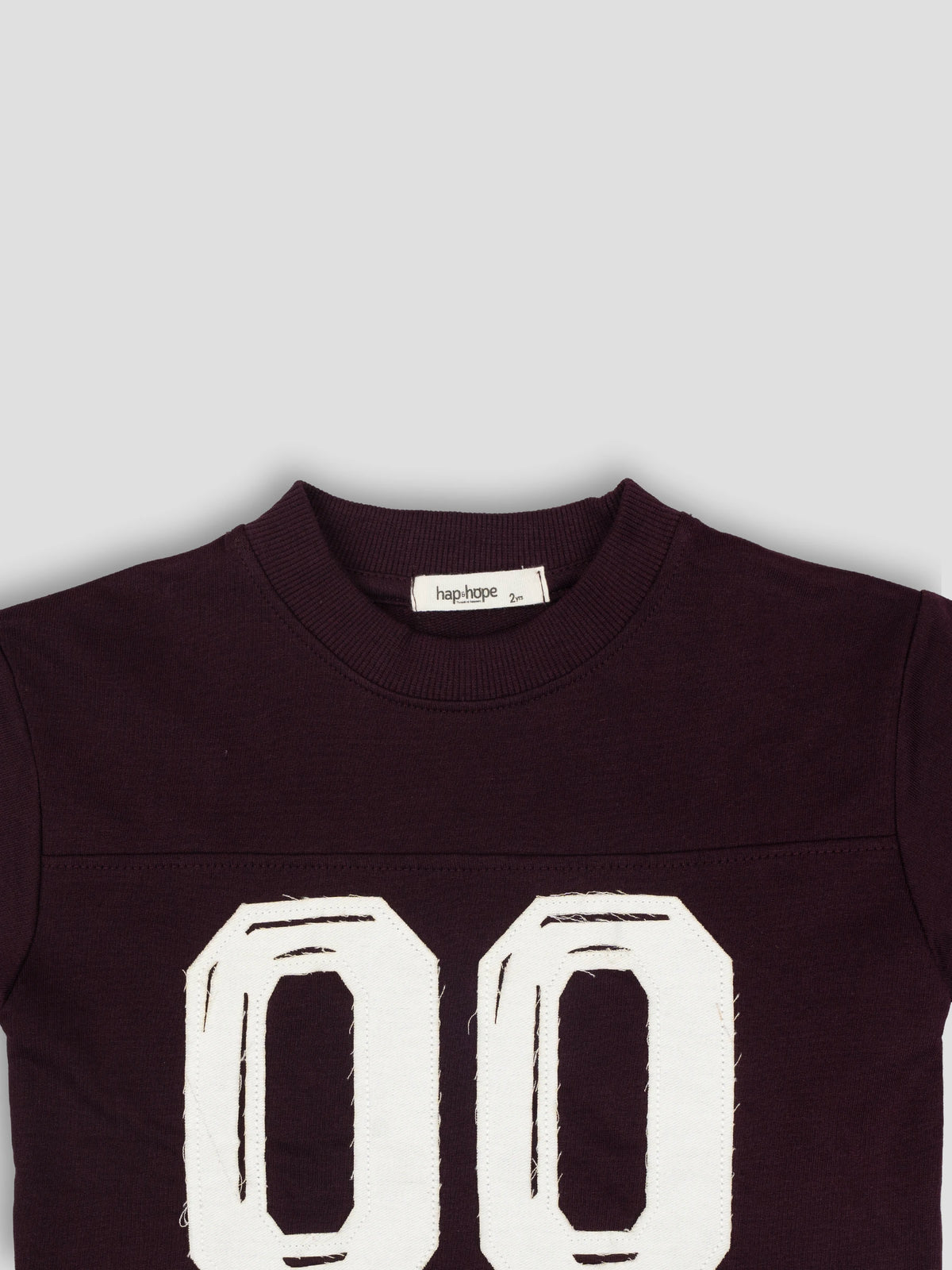 Hap&Hope Varsity Number Patch Round Neck Half Sleeve T-Shirt for Boys