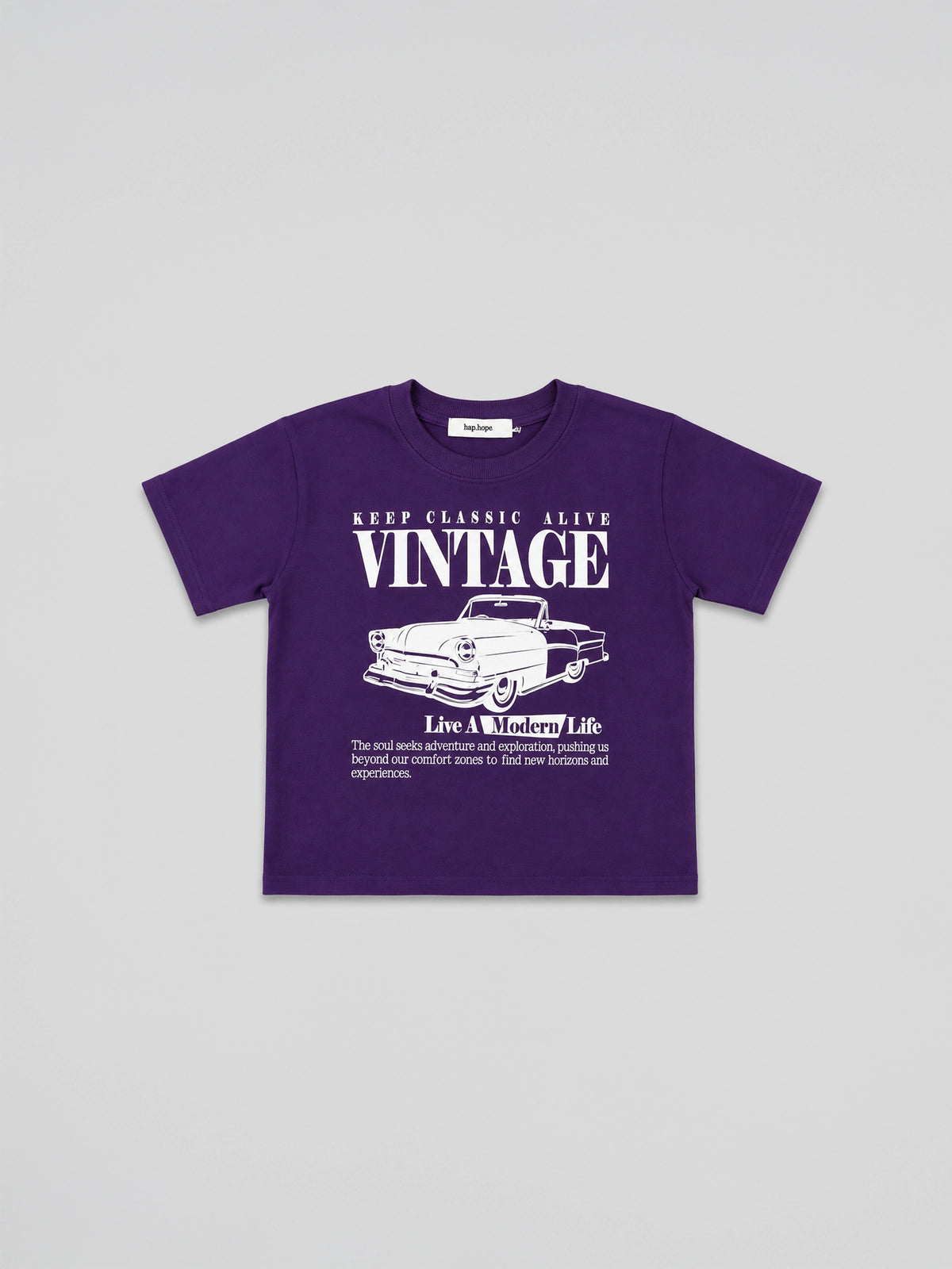 Hap & Hope Vintage Car Print Round Neck Half Sleeve T-Shirt for Boys