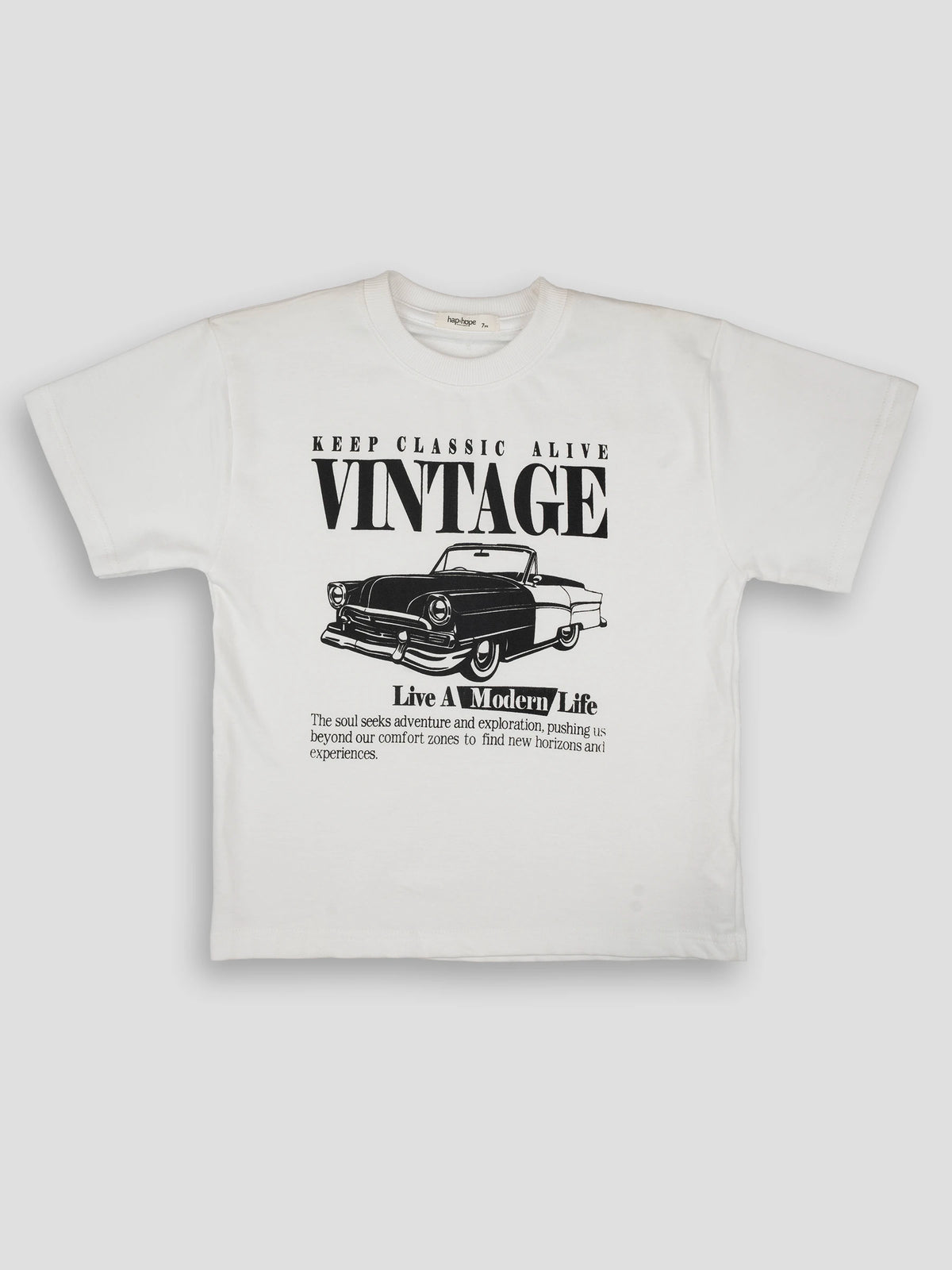Hap&Hope Vintage Car Print Round Neck Half Sleeve T-Shirt for Boys