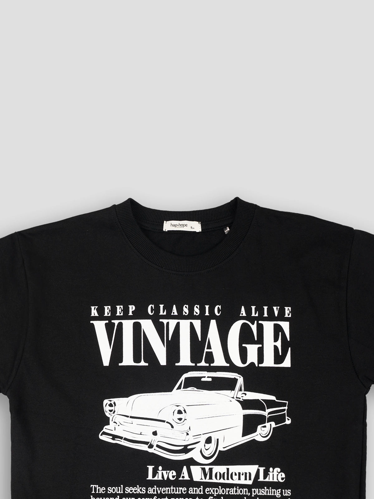 Hap&Hope Vintage Car Print Round Neck Half Sleeve T-Shirt for Boys