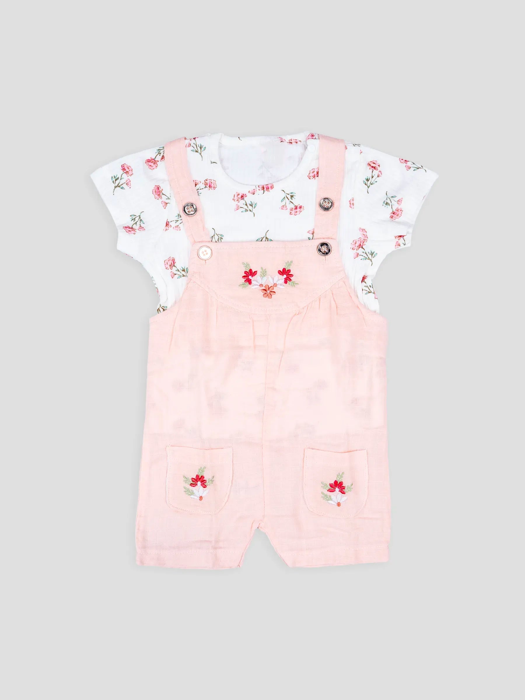 Hap & Hope  Floral Printed Cotton Baba Suit For Baby Girls