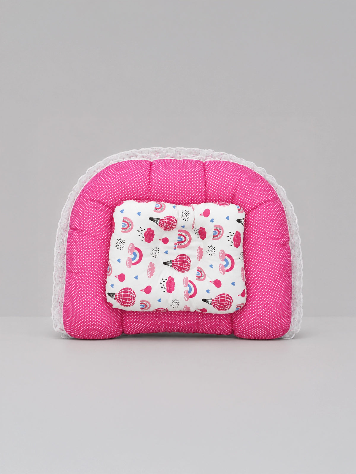 Printed Newborn Baby Mosquito Net Bed with Soft Mattress