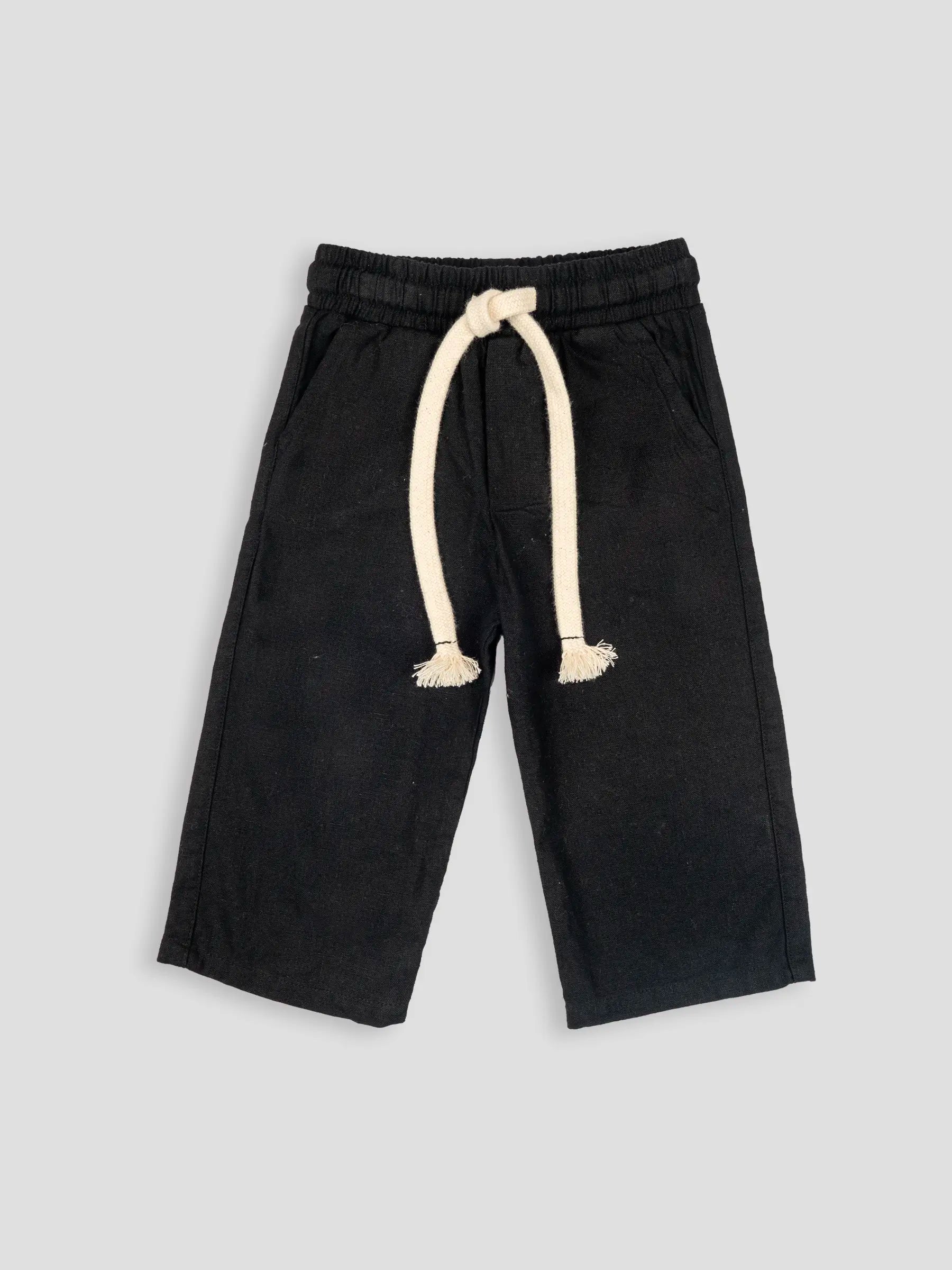 Hap & Hope Unisex Relaxed Fit Plain Linen Pants For Unisex