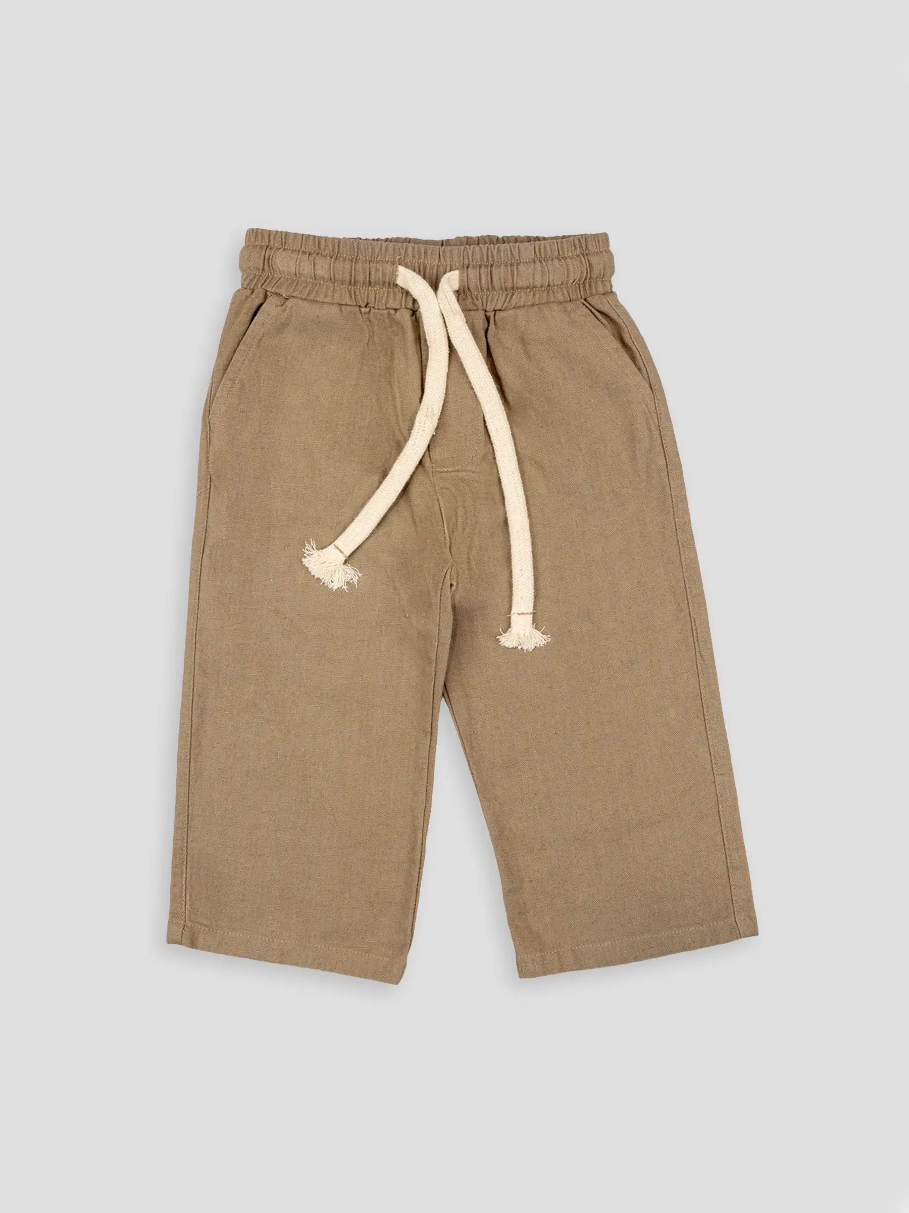 Hap & Hope Unisex Relaxed Fit Plain Linen Pants For Unisex