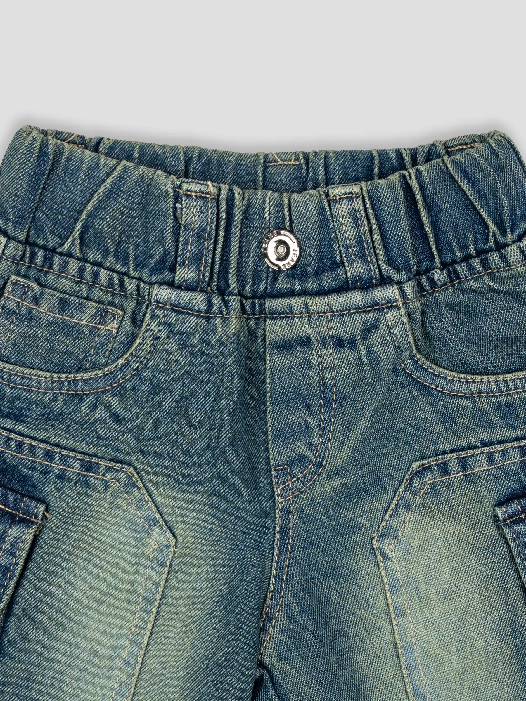 Hap & Hope Boys Relaxed Fit Denim Cargo Shorts For Boys