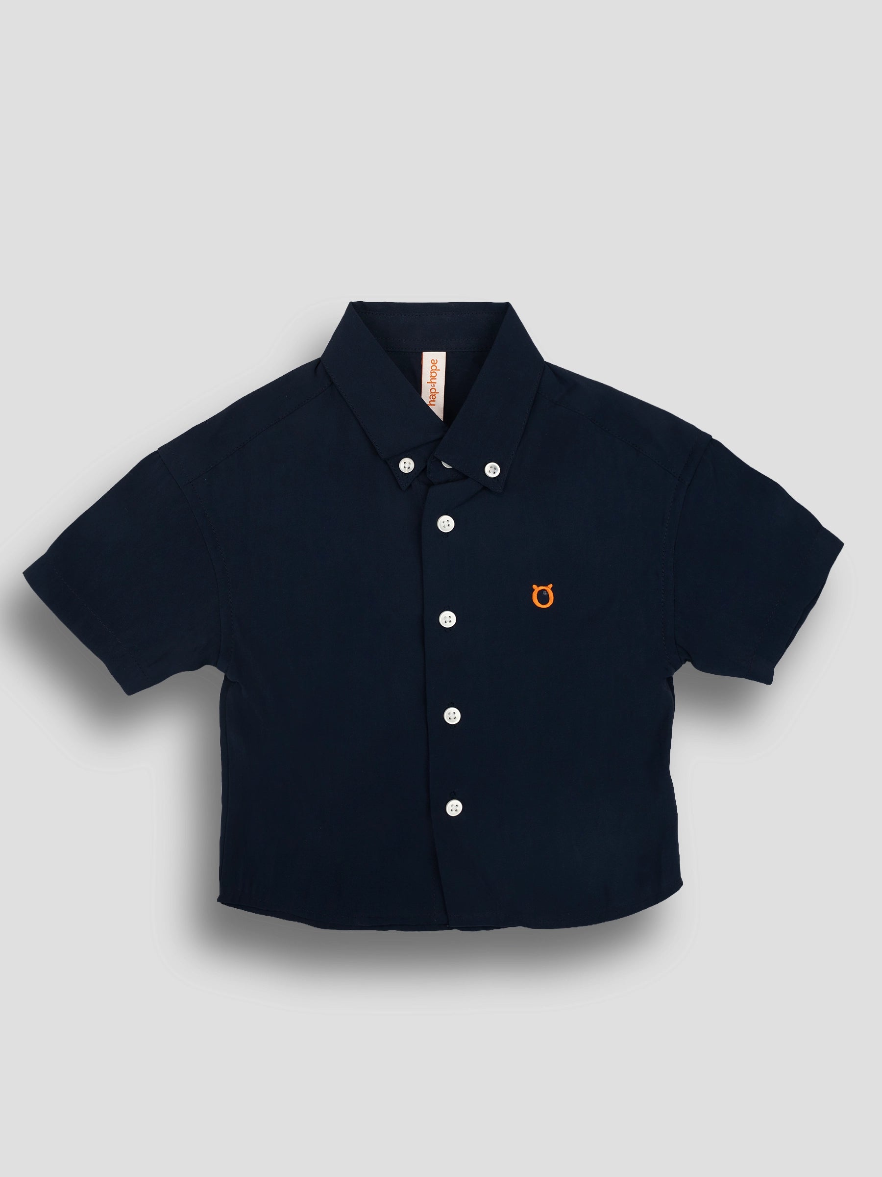 Hap&Hope Plain Collar Neck Half Sleeve Shirt for Boys