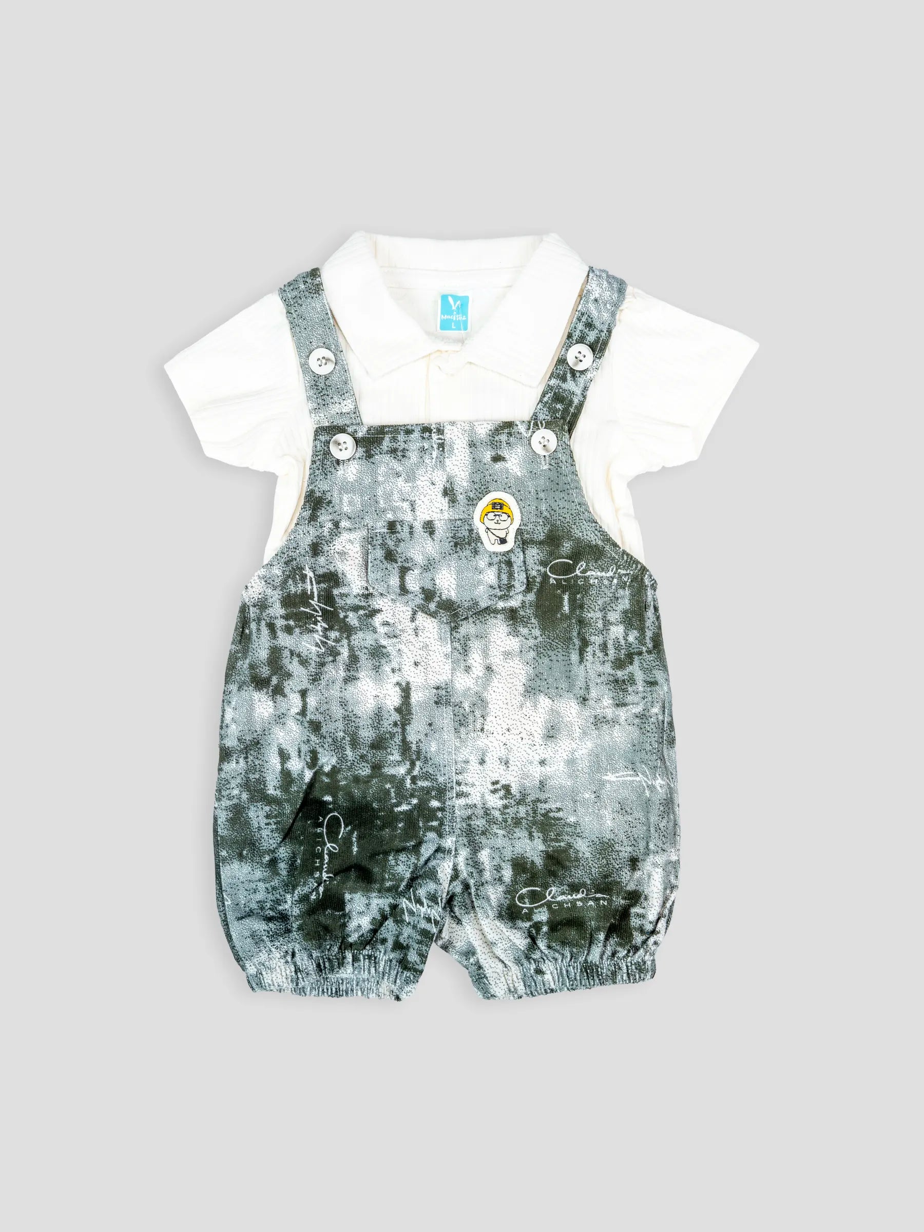 Hap & Hope Printed Cotton Half Sleeve Collar Neck Baba Suit For Baby Boys