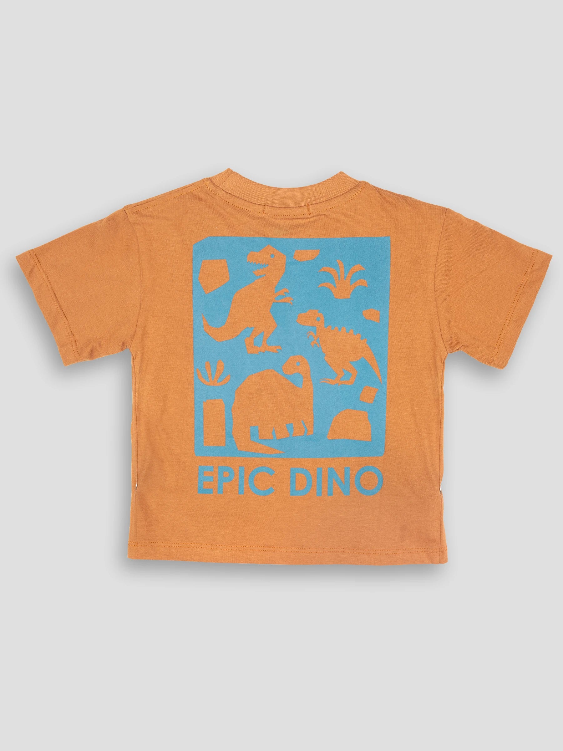 Hap&Hope Epic Dino Print Round Neck Half Sleeve T-Shirt for Boys