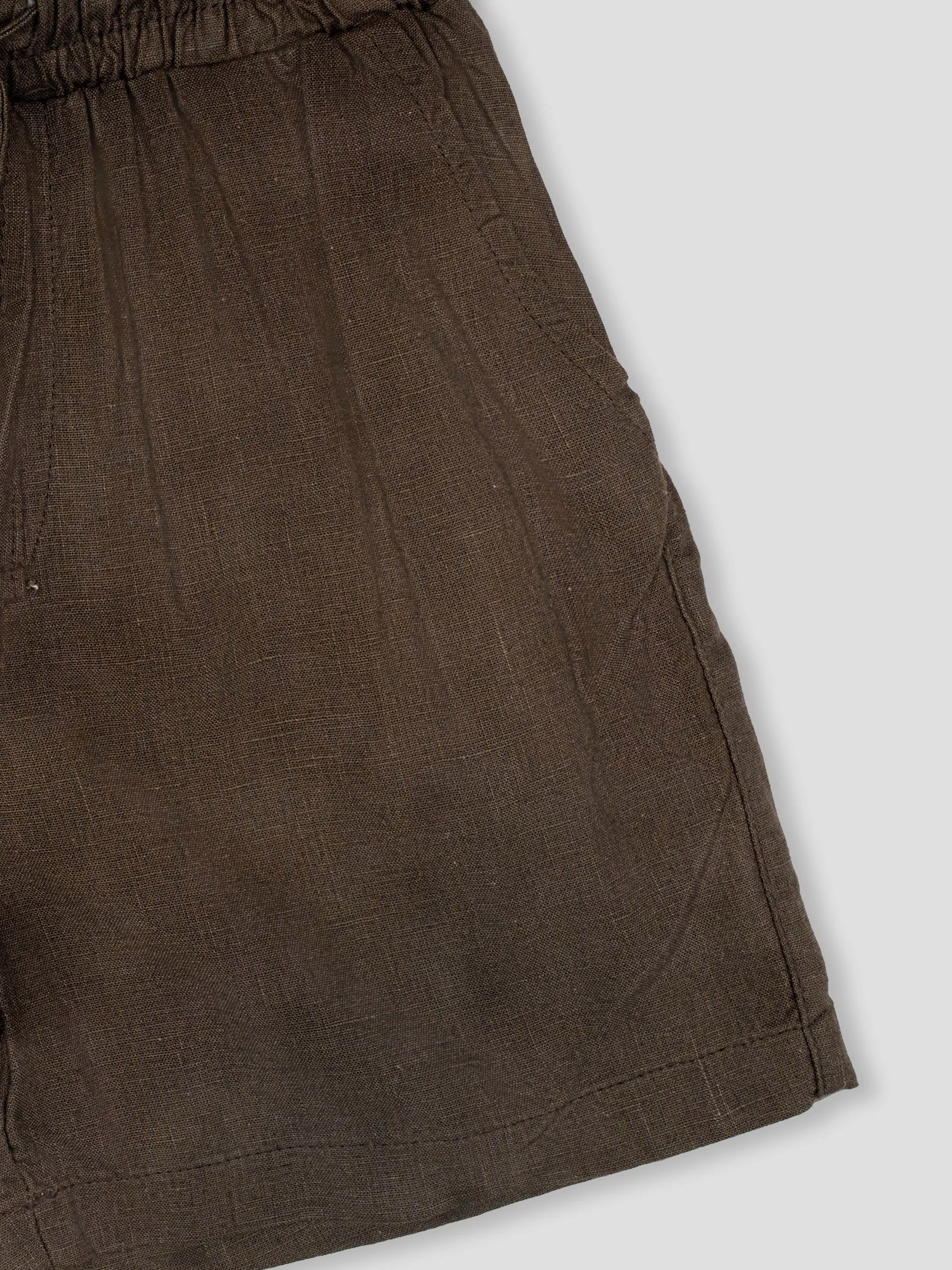 Hap&Hope Plain Linen Relaxed Fit Shorts for Baby Boys