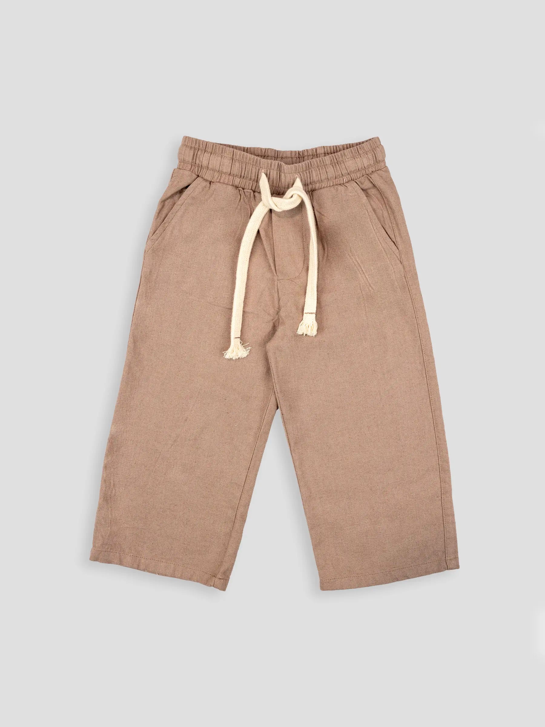 Hap & Hope Unisex Relaxed Fit Plain Linen Pants For Unisex