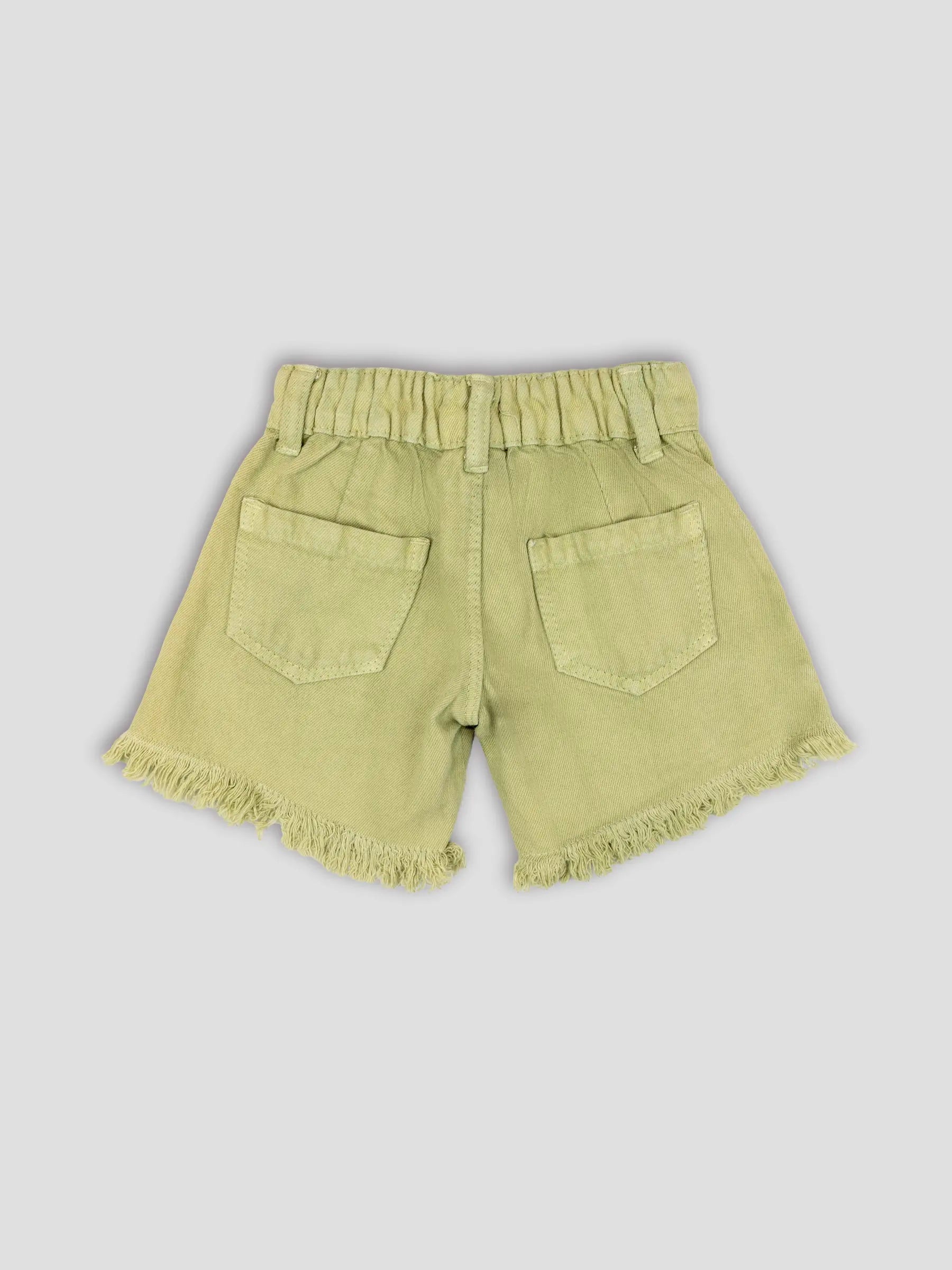 Hap & Hope Girls Relaxed Fit Frayed Hem Denim Shorts For Girls