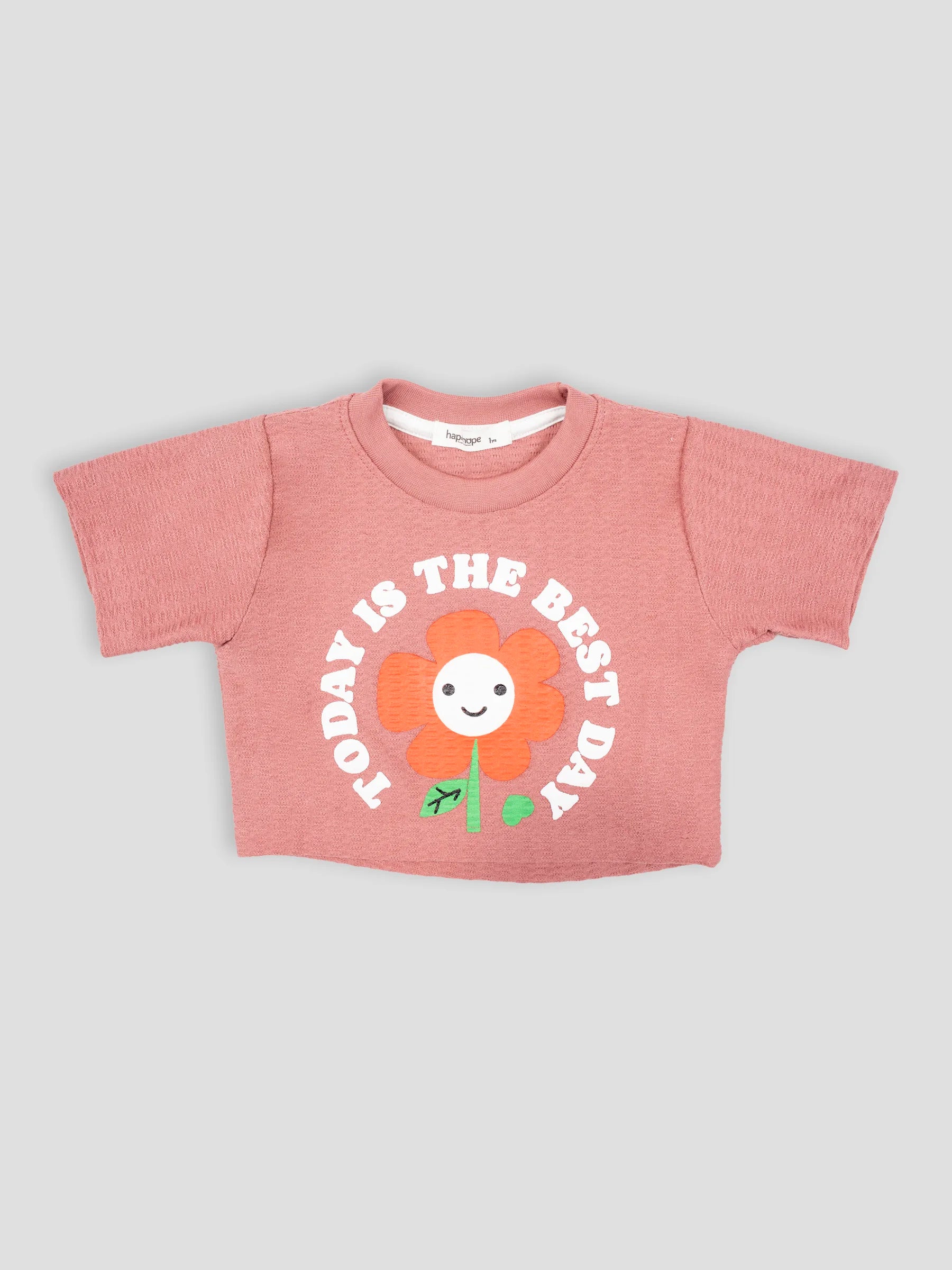 Hap&Hope Printed Round Neck Half Sleeve T-Shirt for Girls