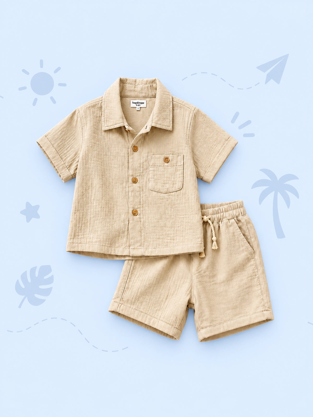 Hap & Hope  Hooded Jacket & Cargo Pants Cord Set For Boys