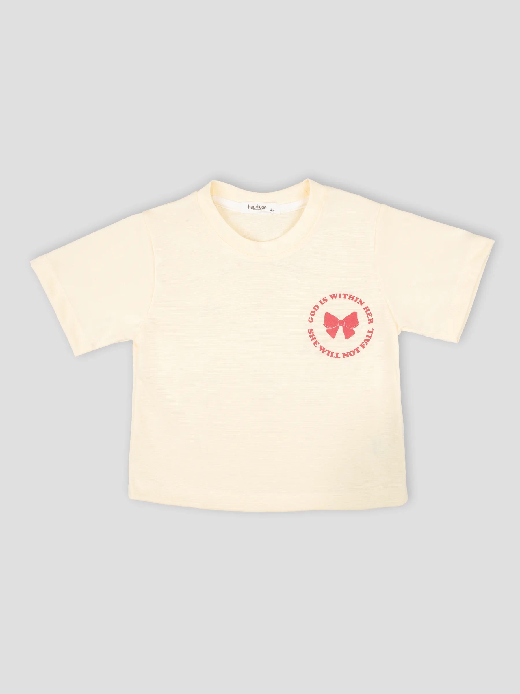 Hap&Hope Printed Round Neck Half Sleeve T-Shirt for Girls