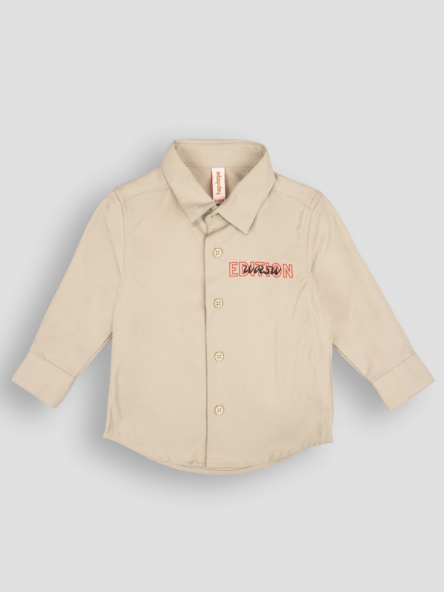 Hap&Hope Plain Collar Neck Full Sleeve Shirt for Boys