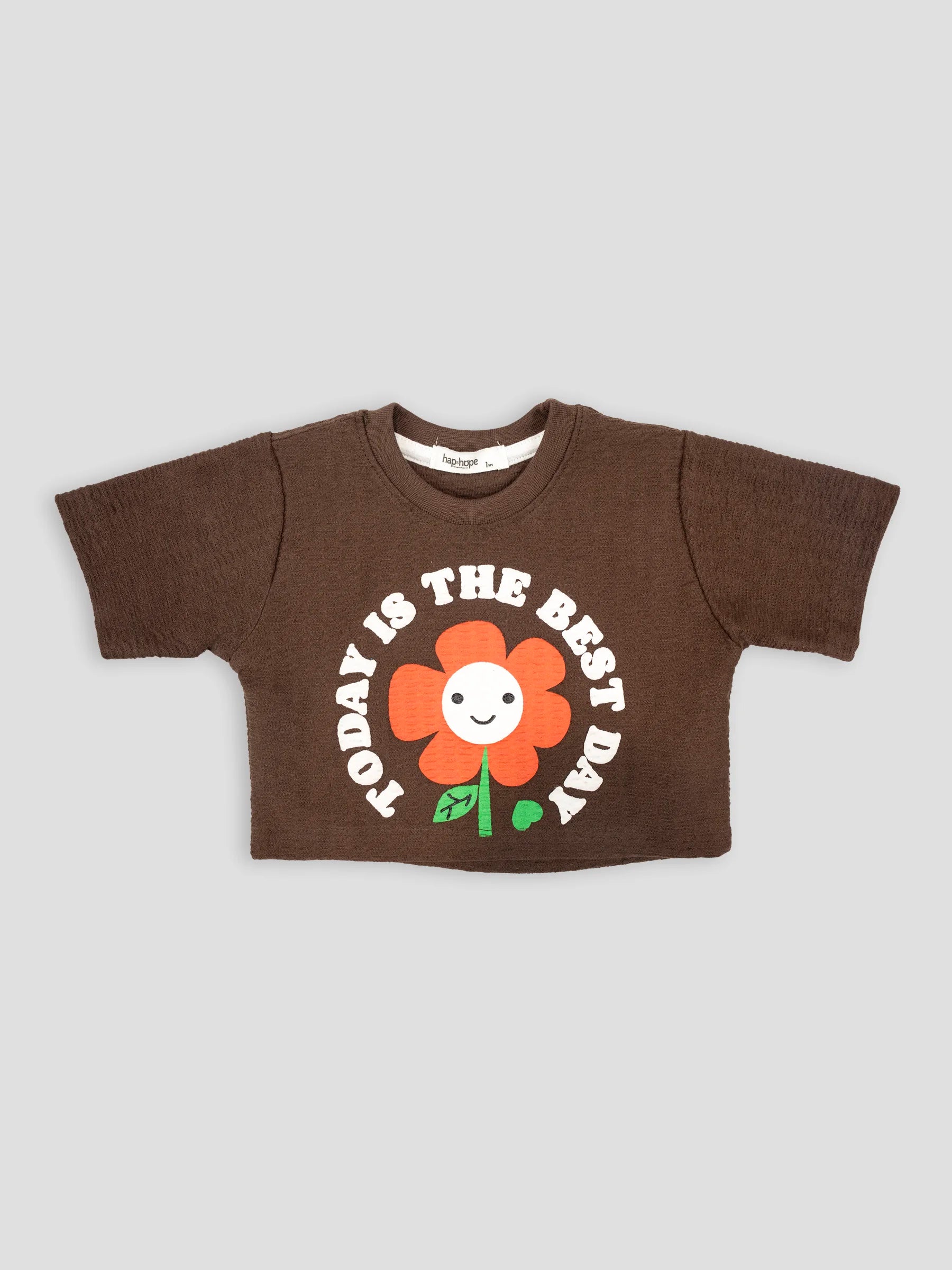 Hap&Hope Printed Round Neck Half Sleeve T-Shirt for Girls
