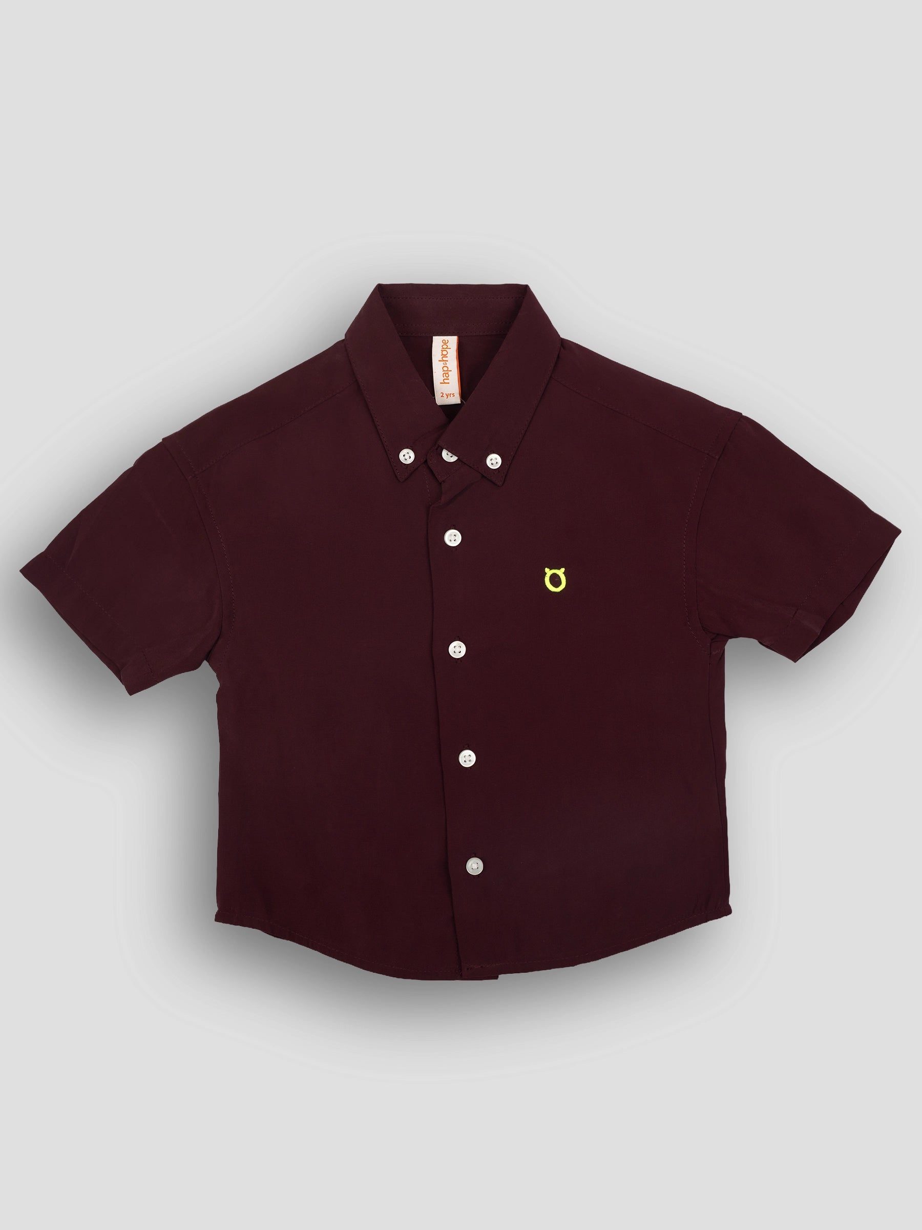 Hap&Hope Plain Collar Neck Half Sleeve Shirt for Boys
