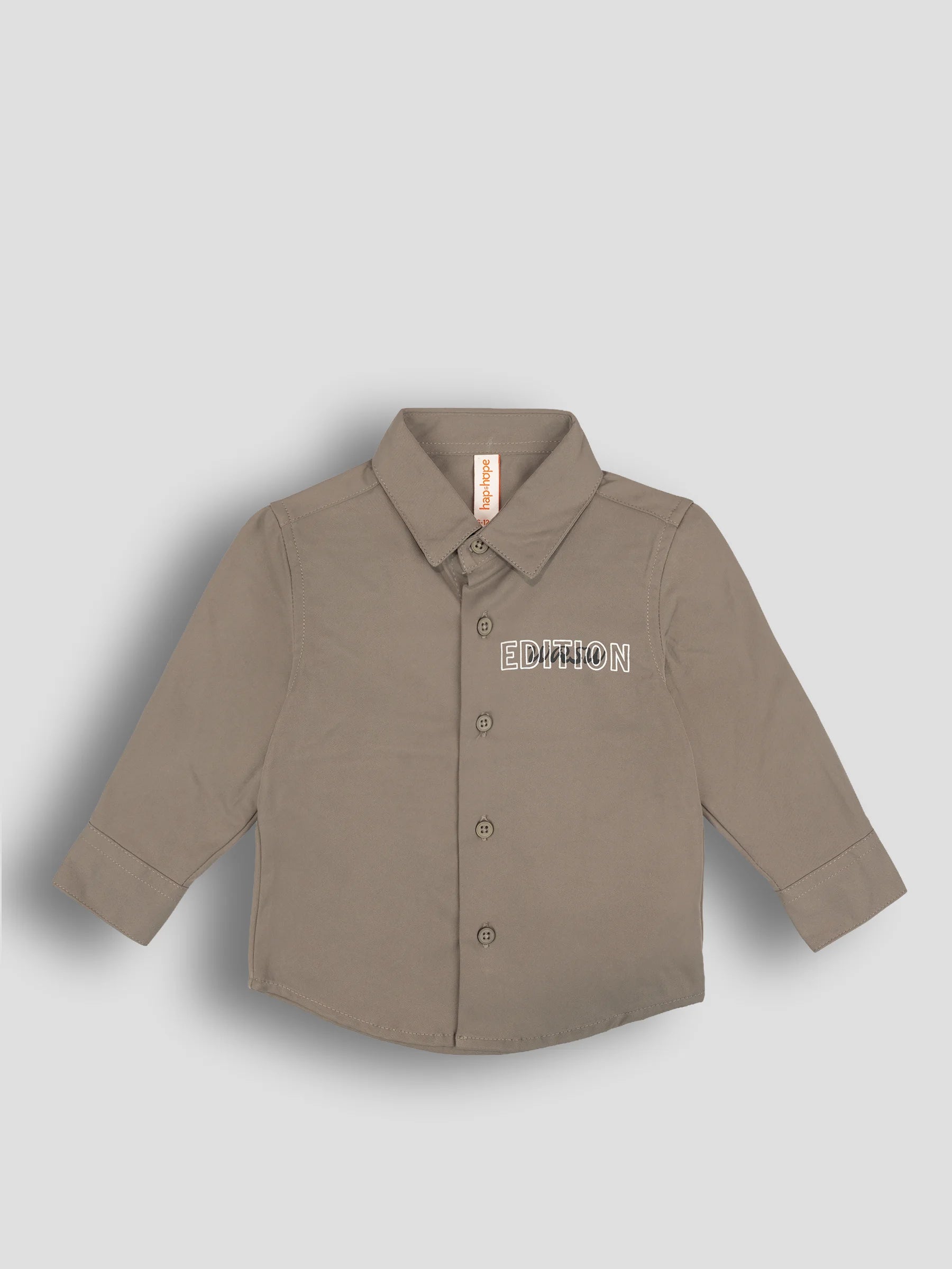 Hap&Hope Plain Collar Neck Full Sleeve Shirt for Boys