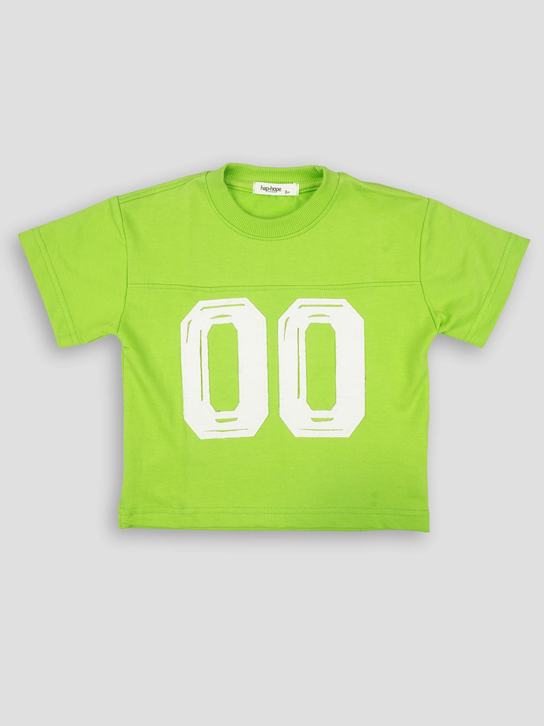 Hap&Hope Varsity Number Patch Round Neck Half Sleeve T-Shirt for Boys