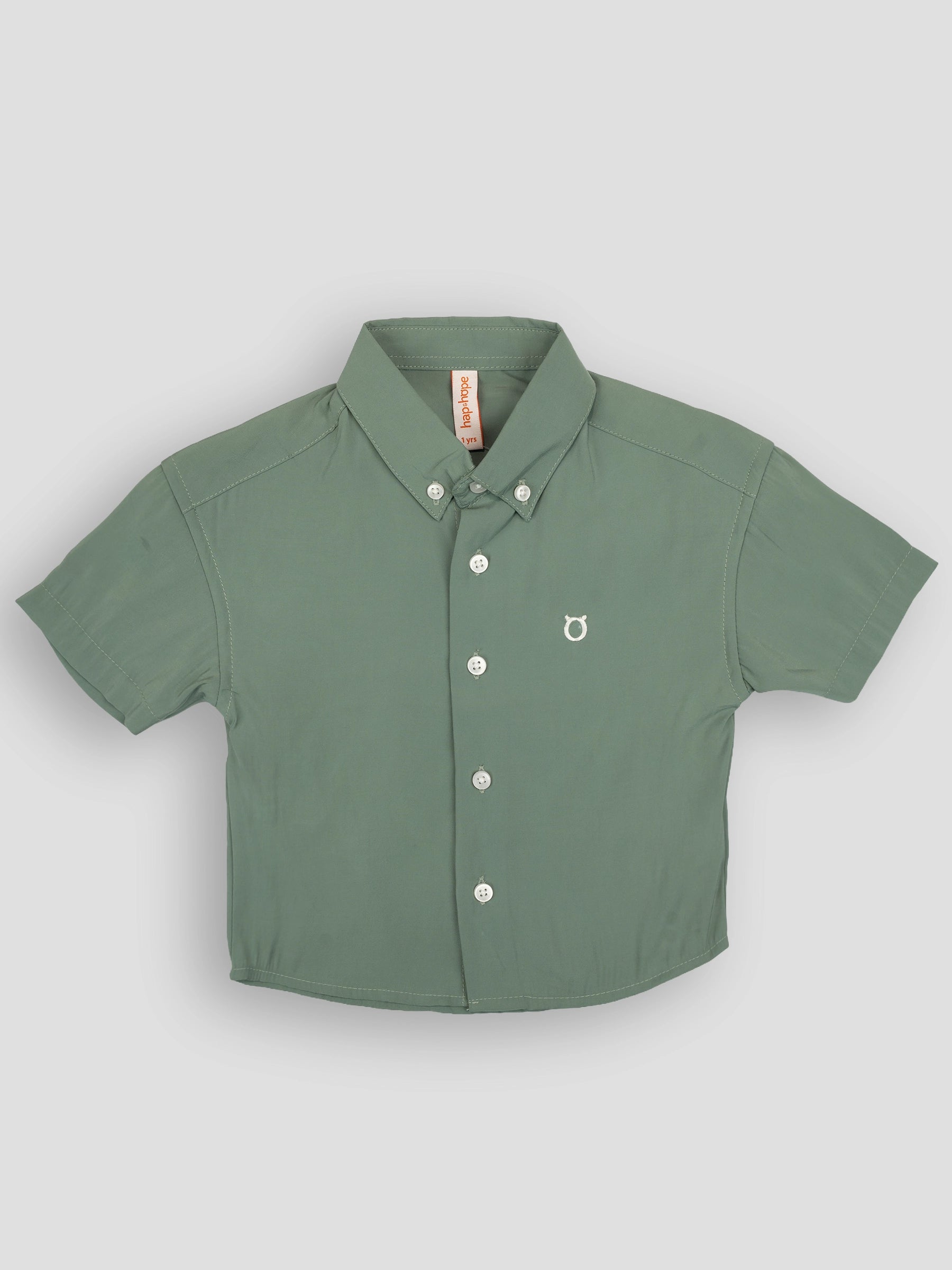 Hap&Hope Plain Collar Neck Half Sleeve Shirt for Boys