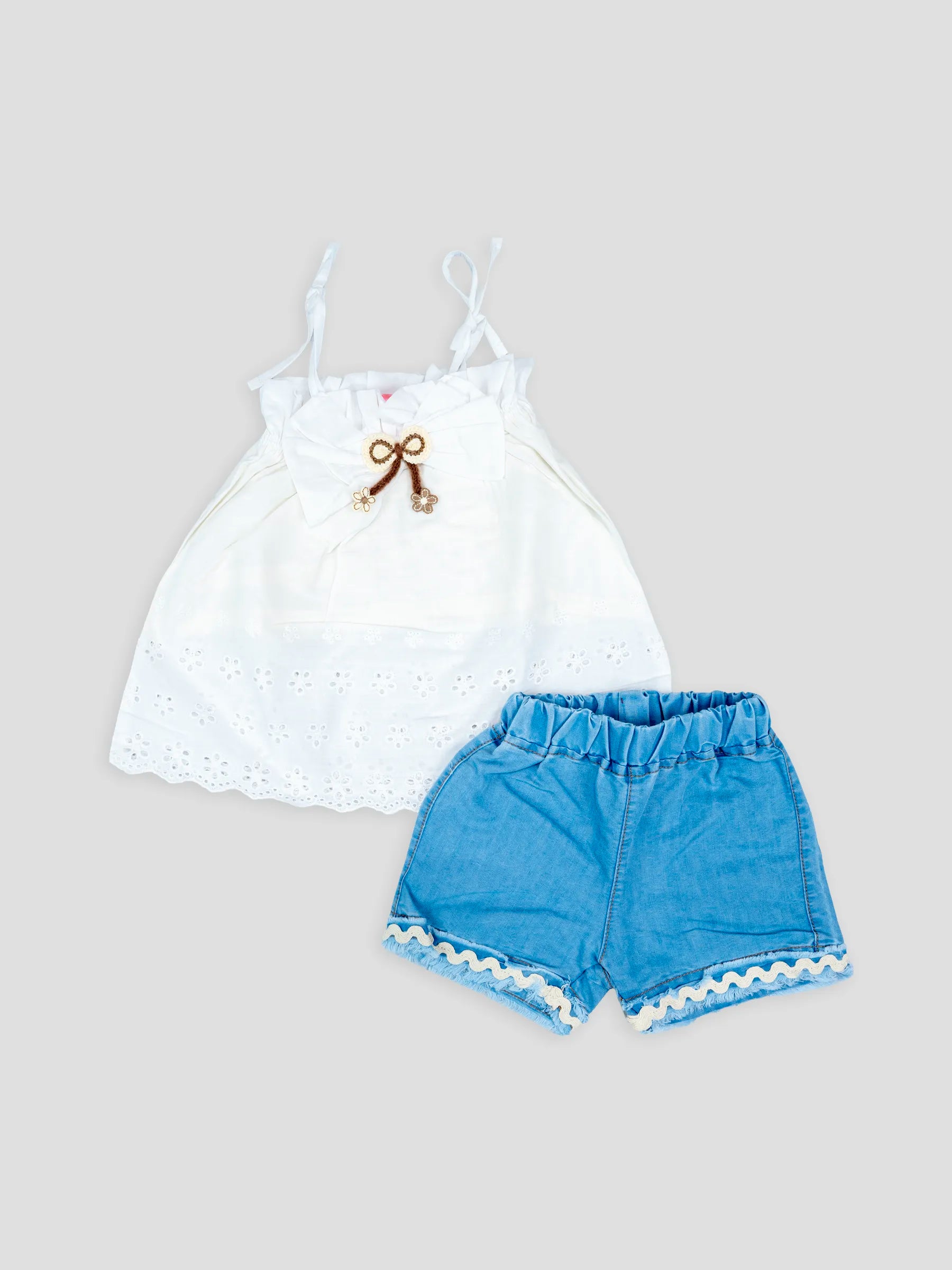 Hap & Hope  Cotton Sleeveless Top & Shorts For Baby Girls