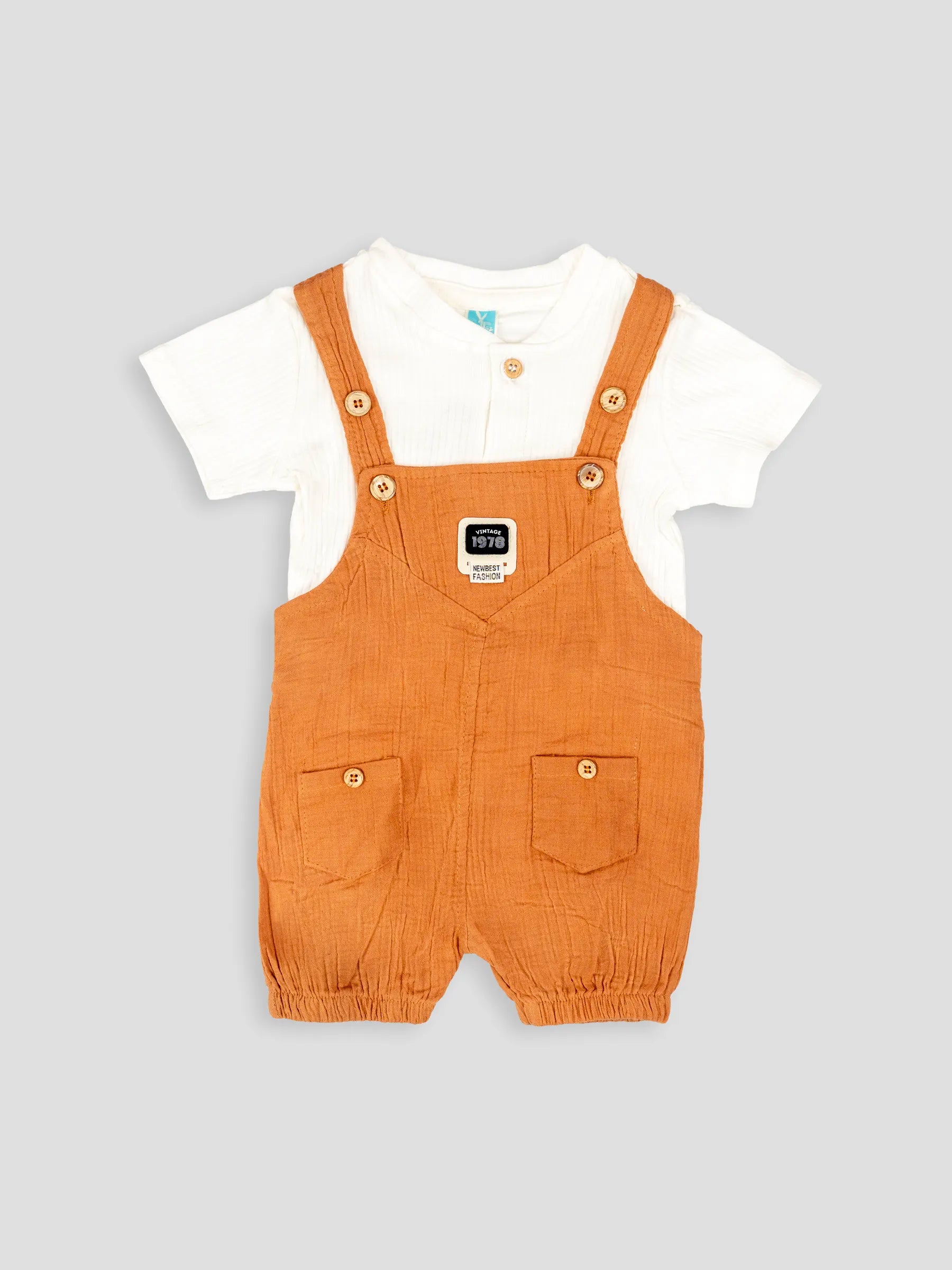 Hap & Hope Cotton Half Sleeve Chinese Neck Baba  Suit For Baby Boys