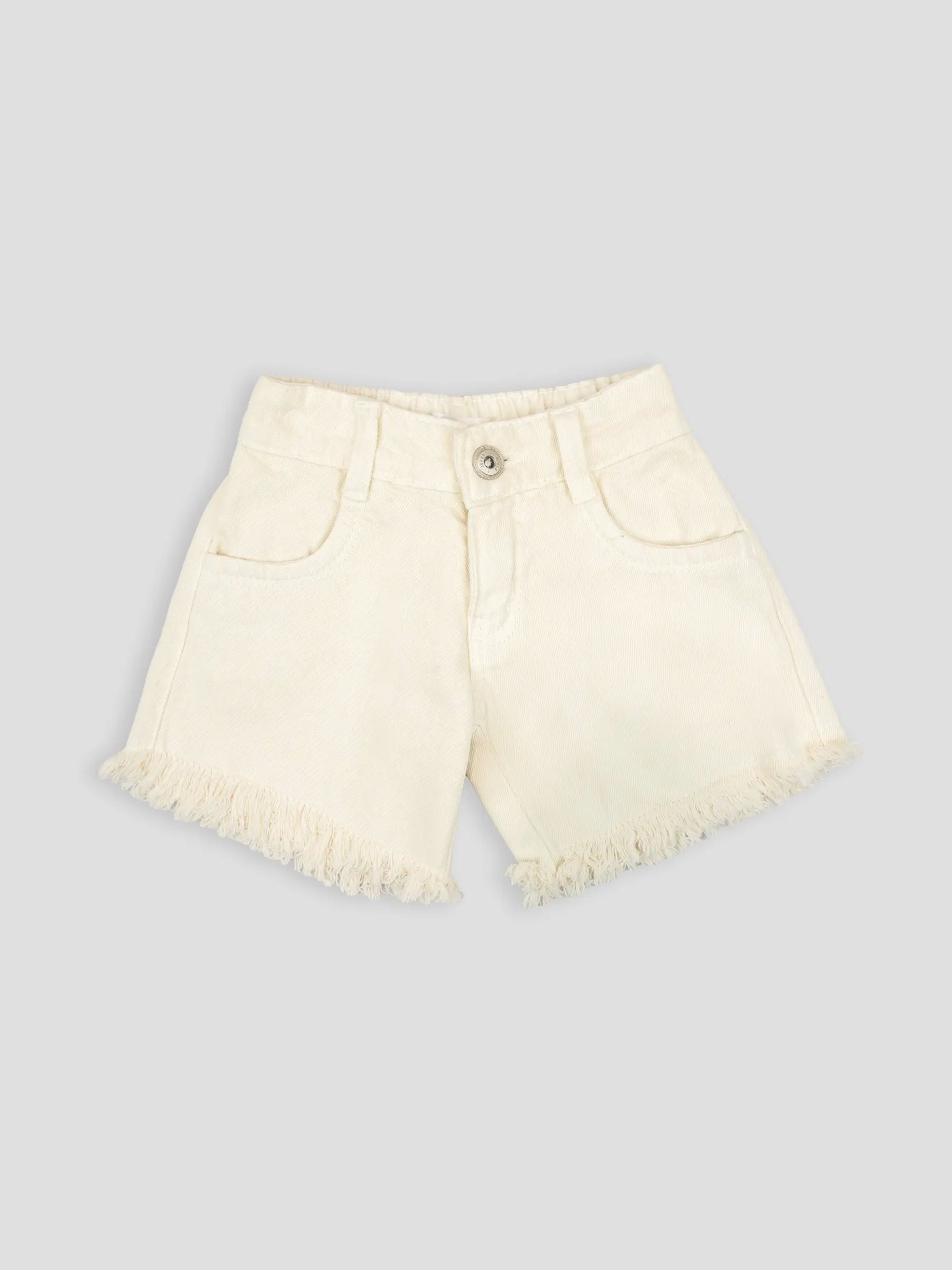 Hap & Hope Girls Relaxed Fit Frayed Hem Denim Shorts For Girls