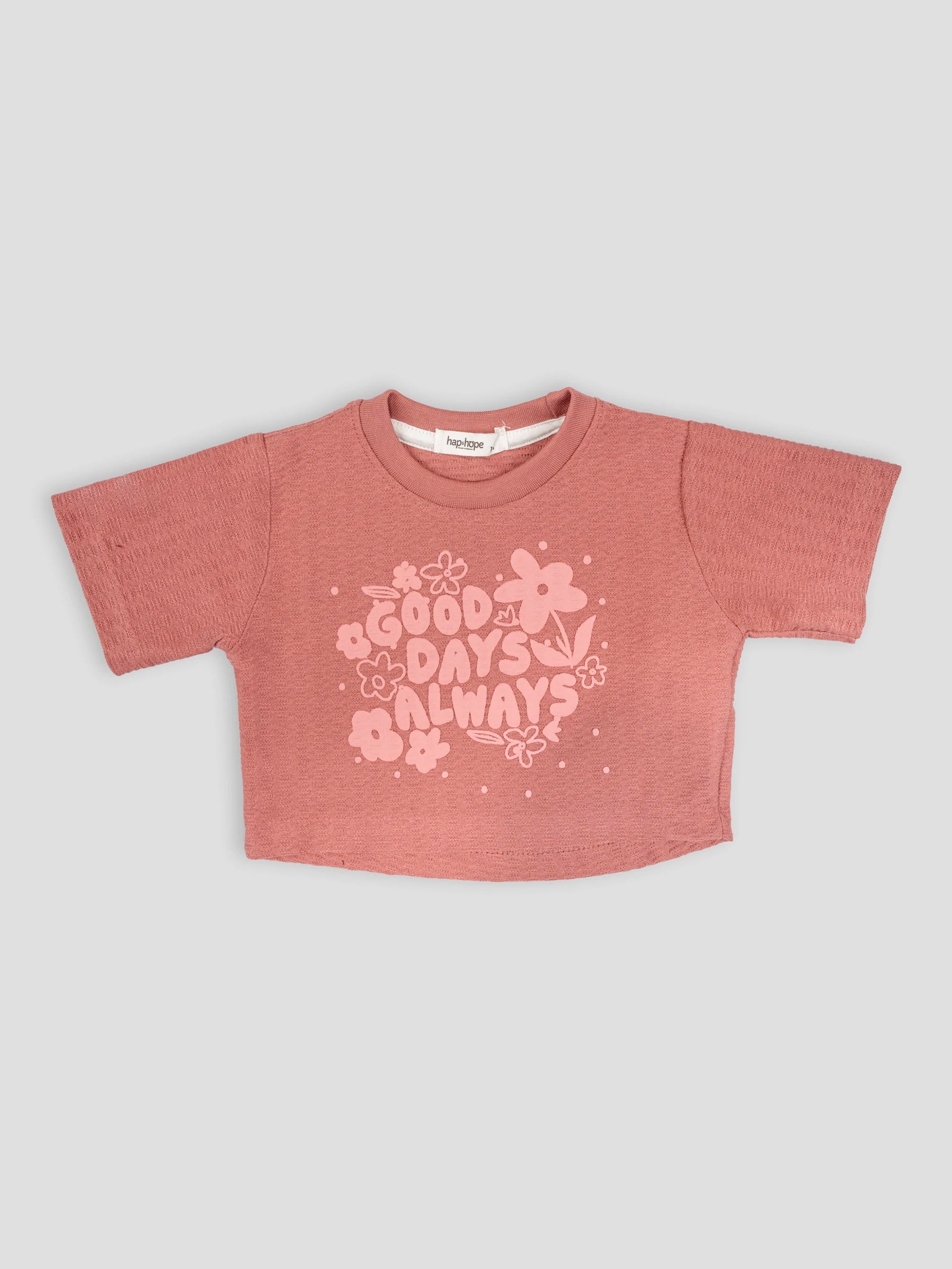 Hap&Hope Printed Round Neck Half Sleeve T-Shirt for Girls