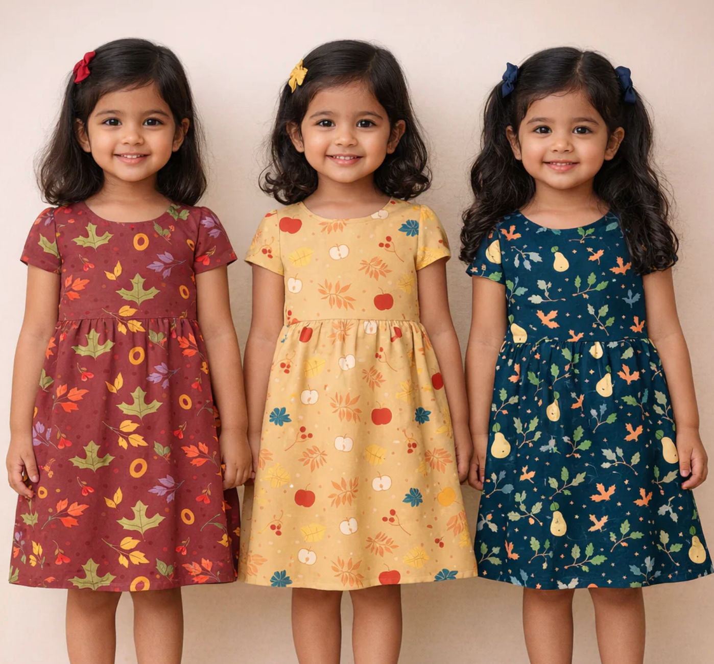 Girl Kids Frock 100% Cotton Floral Printed Gown Dress/Frock Dress | Age 1 to 8 Years (Pack of 3 Pieces)