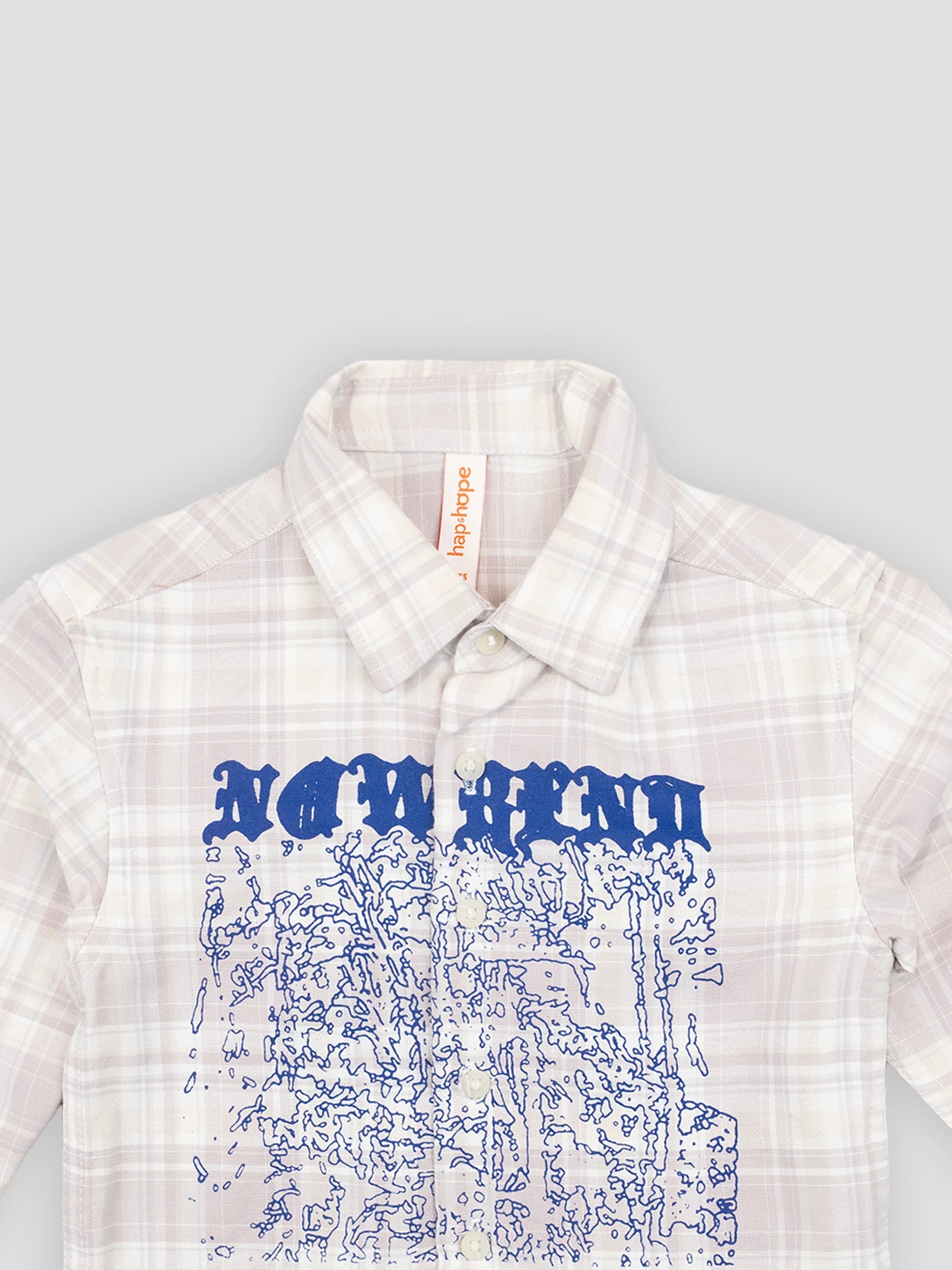 Hap&Hope Checked Graphic Print Full Sleeve Cotton Shirt for Boys
