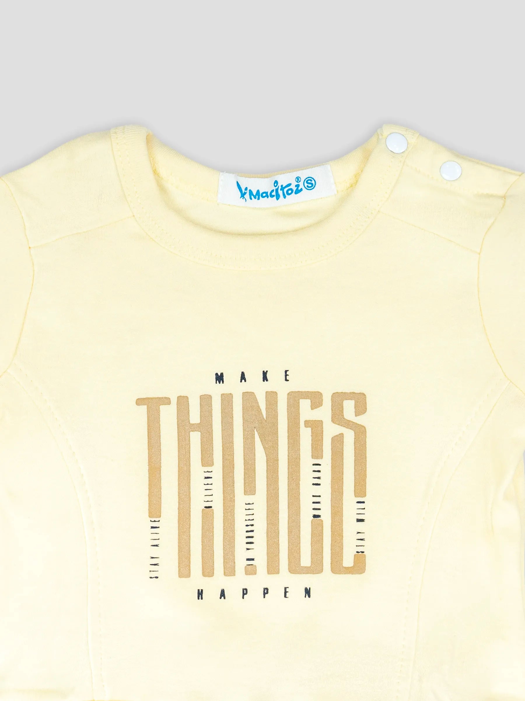 Hap & Hope  Printed Round Neck Half Sleeve Cotton T-Shirt & Shorts For Baby Boys