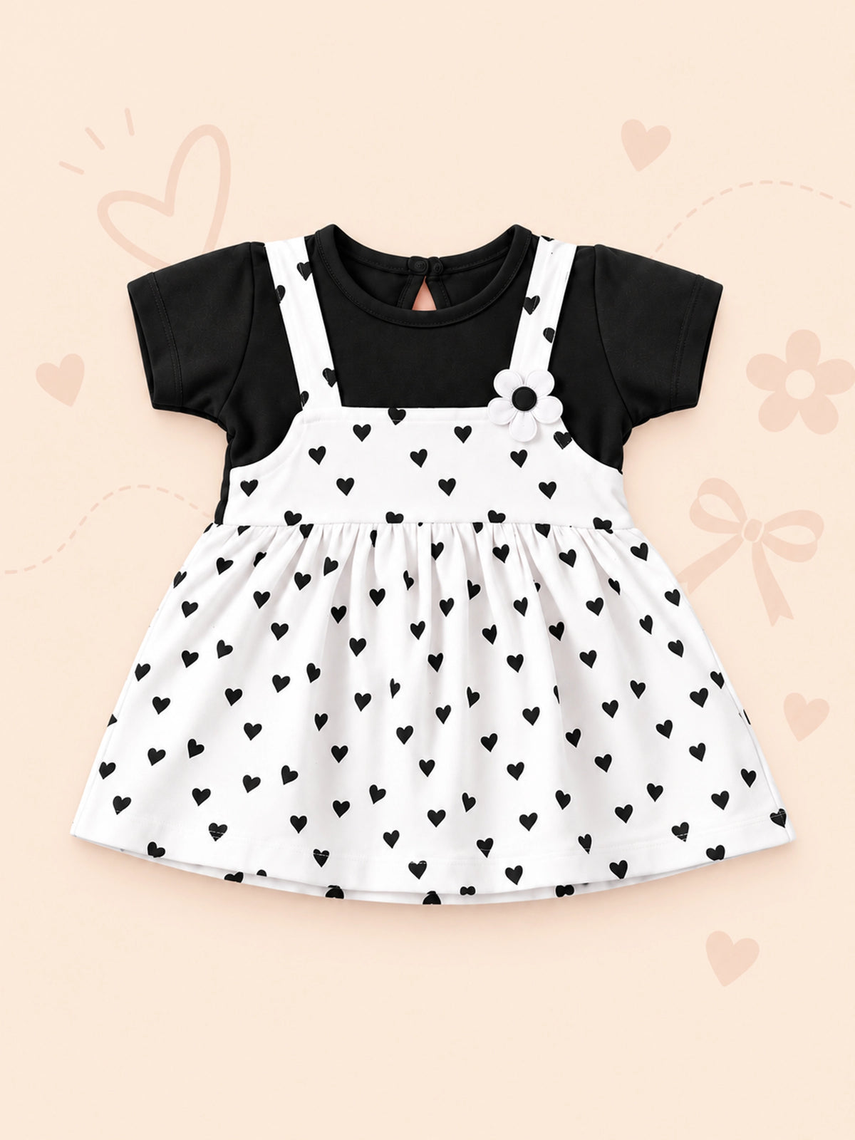 Hap & Hope  Printed Cotton Half Sleeve Frock For Baby Girls