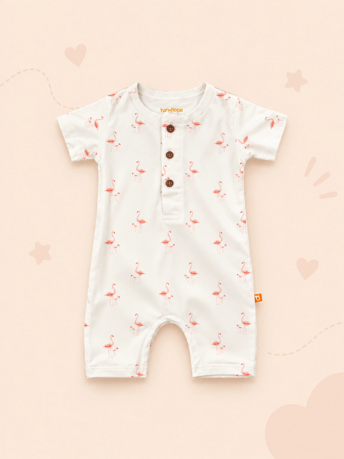 Hap & Hope Unisex Plain Half Sleeve  Cotton Romper For Babies