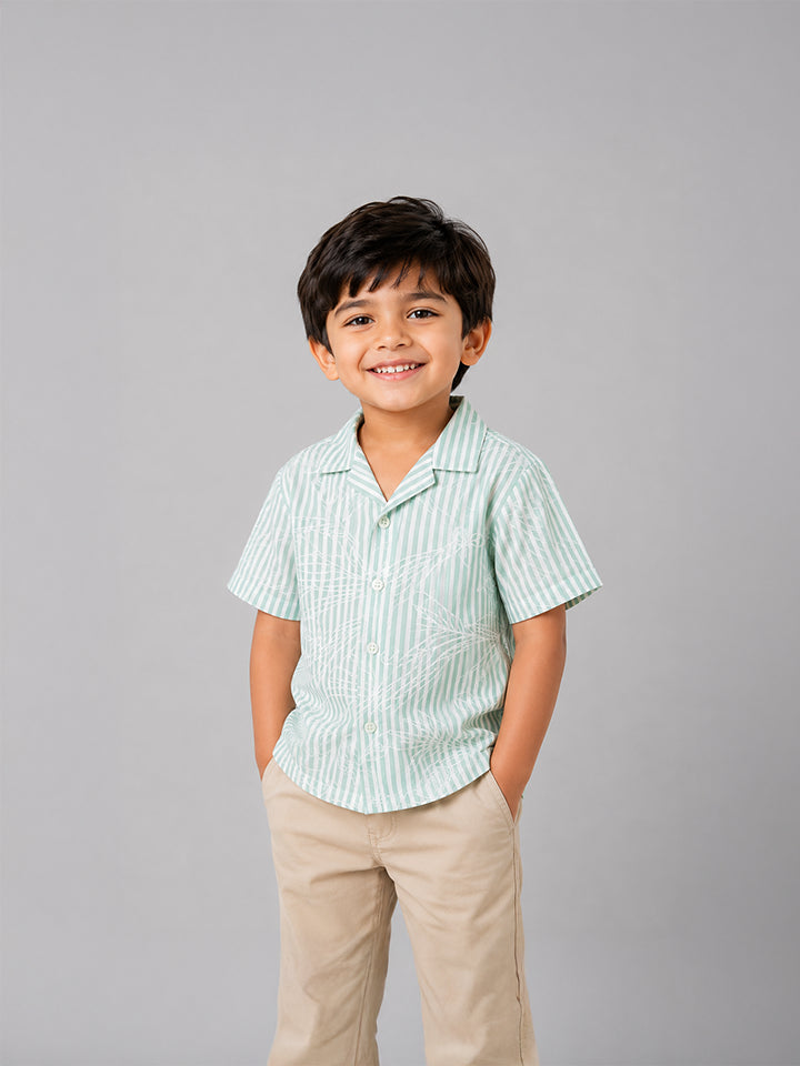 Hap&Hope Printed Camp Collar Half Sleeve Shirt for Boys