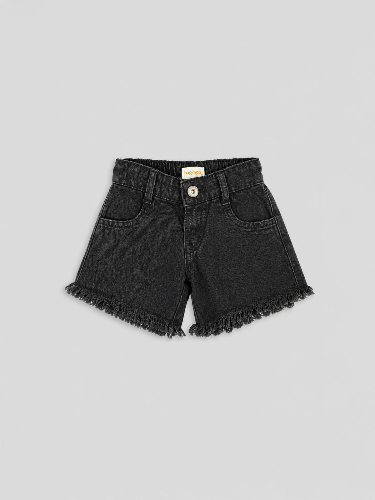 Hap & Hope  Relaxed Fit Frayed Hem Denim Shorts For Girls