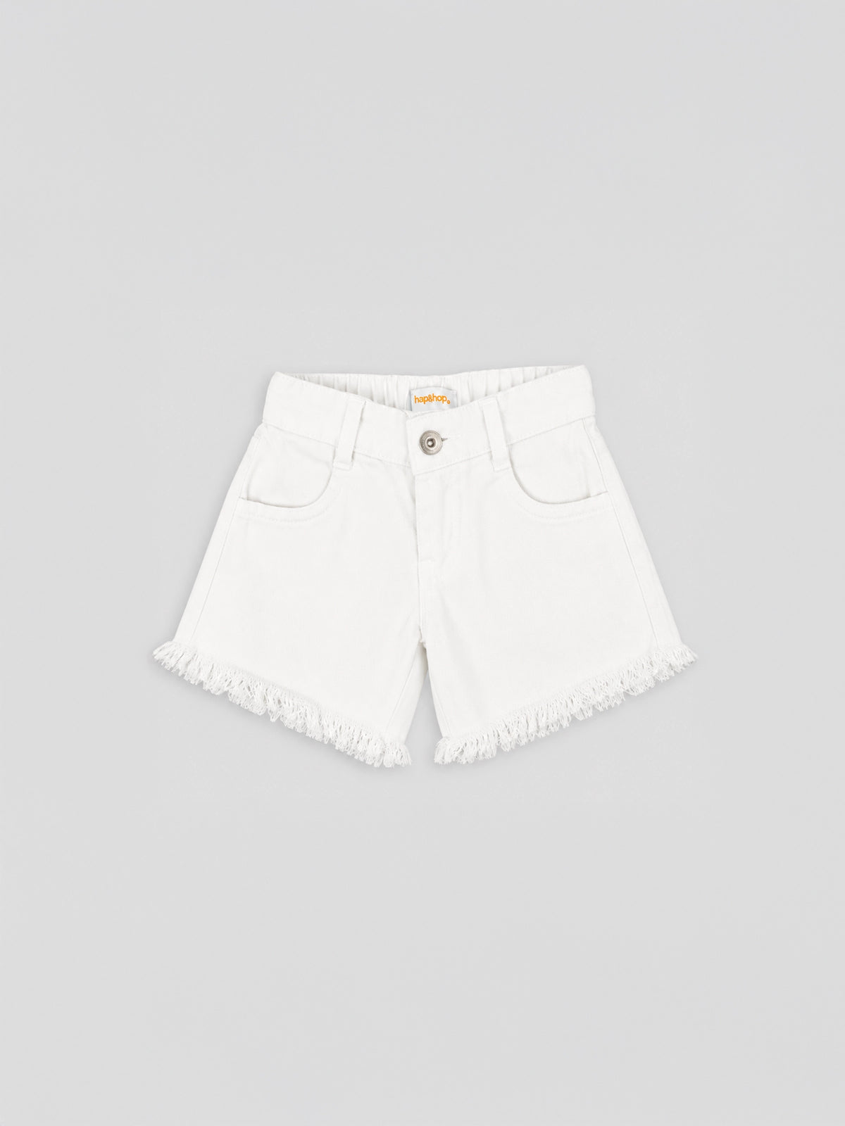Hap & Hope  Relaxed Fit Frayed Hem Denim Shorts For Girls